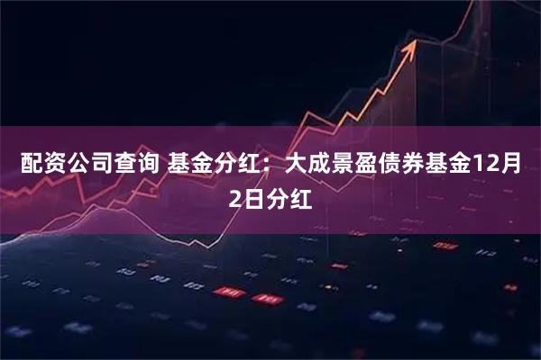 配资公司查询 基金分红：大成景盈债券基金12月2日分红